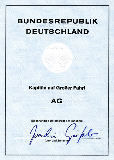 Befhigungszeugnis