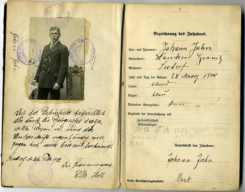 Seefahrtsbuch Johann Jahn