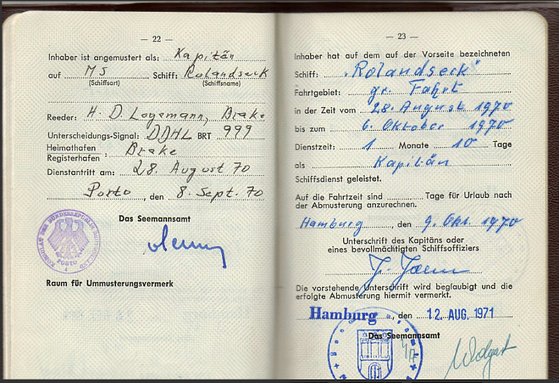 Seefahrtsbuch Johann Jahn