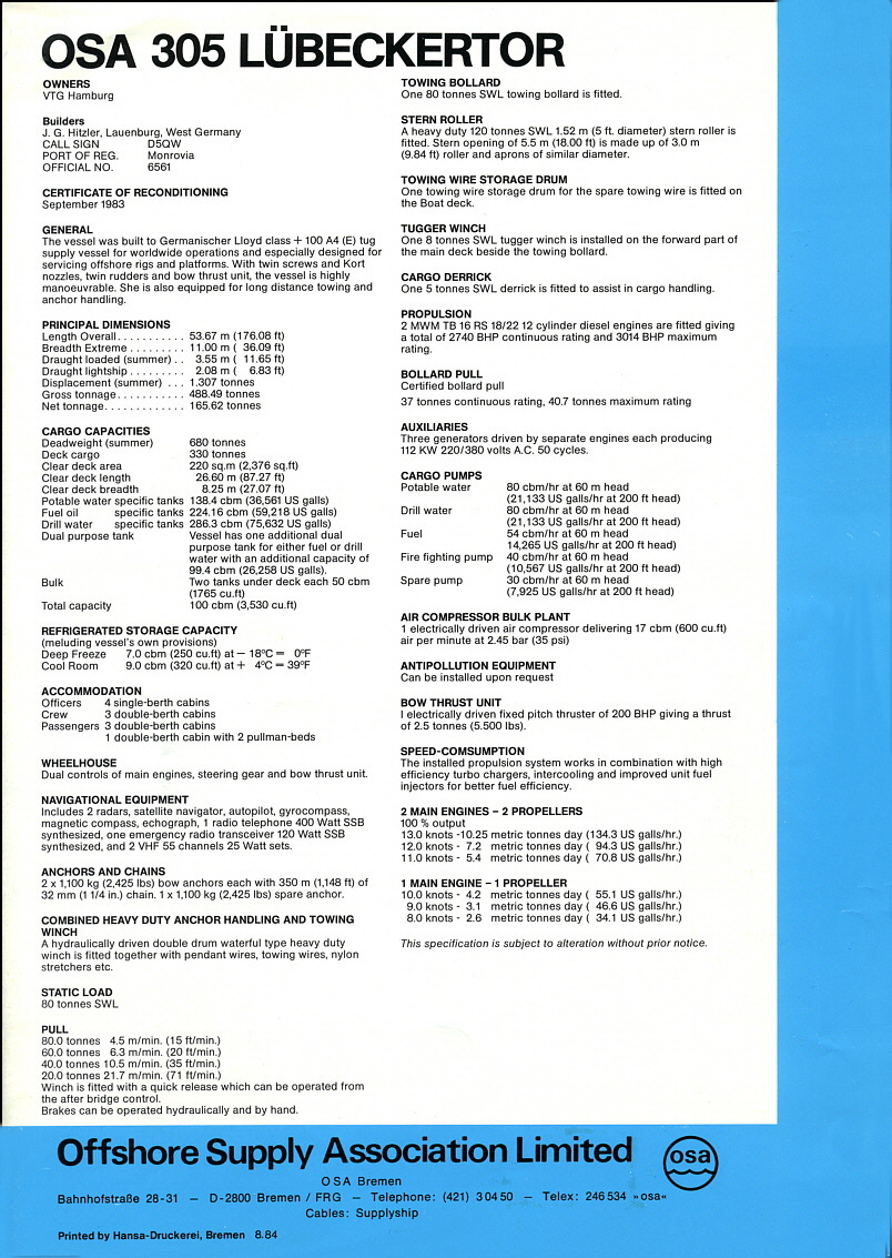 LBECKERTOR Outline Specifications