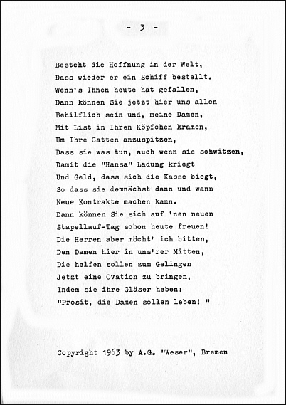Stapellauf der WASSERFELS